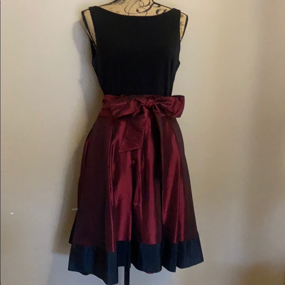 Black and red cocktail dress